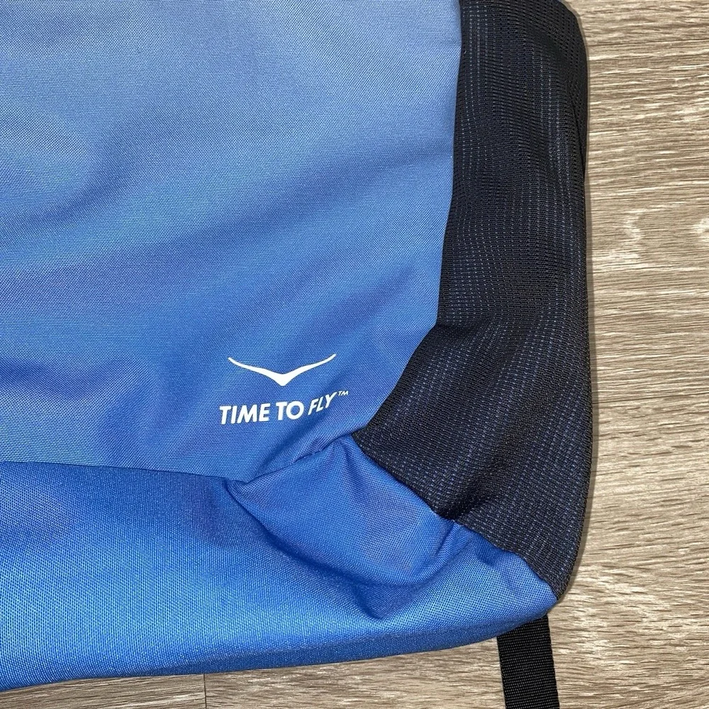 Hoka One Blue One Time To Fly Drawstring Backpack Shoe Bag Lightweight Running